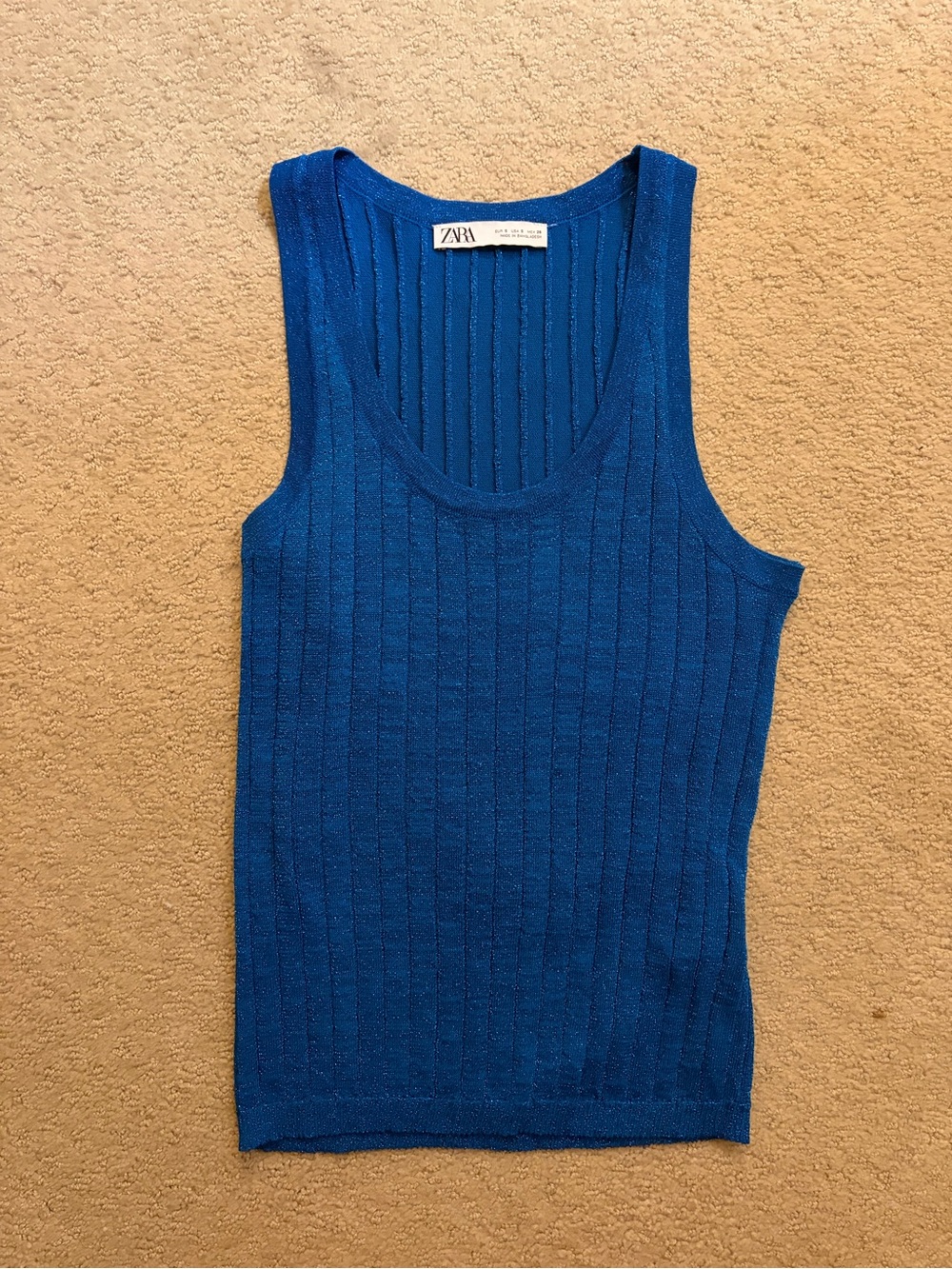 Zara Metallic Knit Ribbed Tank Top - Picture 2 of 4